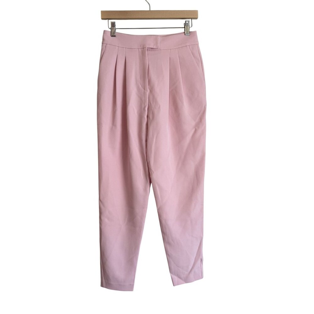 NWT Generation Love Jenise High Rise Pleated Cropped Pants Pink Size 0 [jb]
